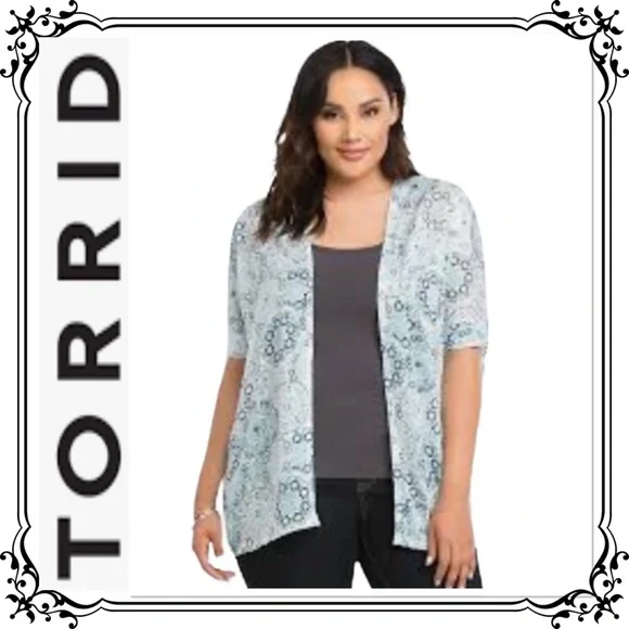 TORRID ⭐️ Geo Print Open Front Cardigan Top - Picture 1 of 12